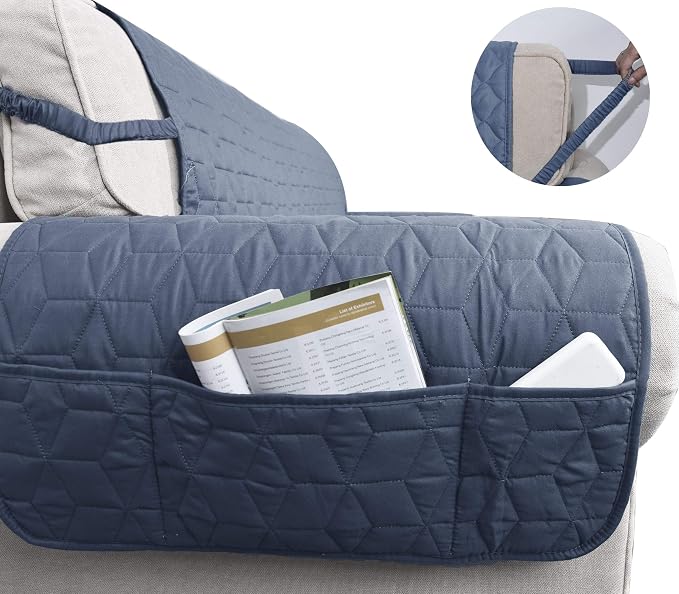Ameritex Couch Sofa Slipcover 100% Waterproof Nonslip Quilted Furniture Protector Slipcover for Dogs, Children, Pets Sofa Slipcover Machine Washable (Blue, 68'')