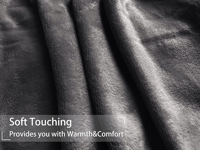 iMaylex Soft Puppy Flannel Fleece Blanket for Pet Dog Cat, Plush Microfiber, Cozy and Lightweight, Dark Grey, Pet, 19 x 27 inch (50 x 70 cm)