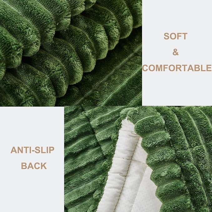 Mivnue Pet Couch Cover, Couch Covers for Dogs, Washable Dog Sofa Covers Couch Protector, Fuzzy Non Slip Couch Slipcover Pet Friendly (Green, 27.6" x 82.7")