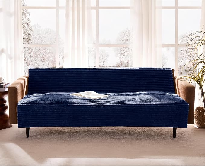 Waterproof Couch Cover for Dogs Non-Slip, Fuzzy Soft Pet Couch Covers for Sofa, Pet Friendly Area Rug Dog Bed Covers Washable Sofa Cover Mat (Navy Blue, 58" x 82" 1 Pack)