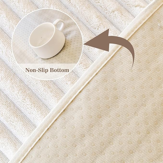 MYSKY HOME 100% Waterproof Couch Cover, Couch Covers for Sofa, Non Slip Couch Covers for 2 Cushion Sofa Pet Friendly, Sofa Covers Washable Slipcovers Dog Couch Cover Protector, Off White, 35"x63"