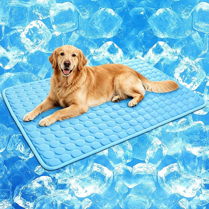 Mannice Pet Cooling Mat, 2X-Large, 27.5 x 39.0 in, Mesh, No Water or Electricity Needed, Safe, Portable, Foldable, Easy to Use, Designed for Large Dogs and Cats, 3 Years Warranty