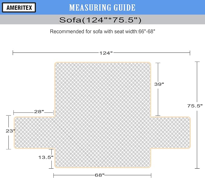 Ameritex Couch Sofa Slipcover 100% Waterproof Nonslip Quilted Furniture Protector Slipcover for Dogs, Children, Pets Sofa Slipcover Machine Washable (Dark Grey, 68")
