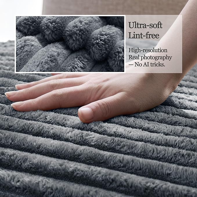 100% Waterproof Couch Arm Covers 2pcs, Fuzzy Chair Arm Covers Thick Soft Recliner Chair Armrest Protectors, Non-Slip Couch Armrest Cover Pet mats for Sofa (Titanium Gray, 22" x 22" 2 Pack)