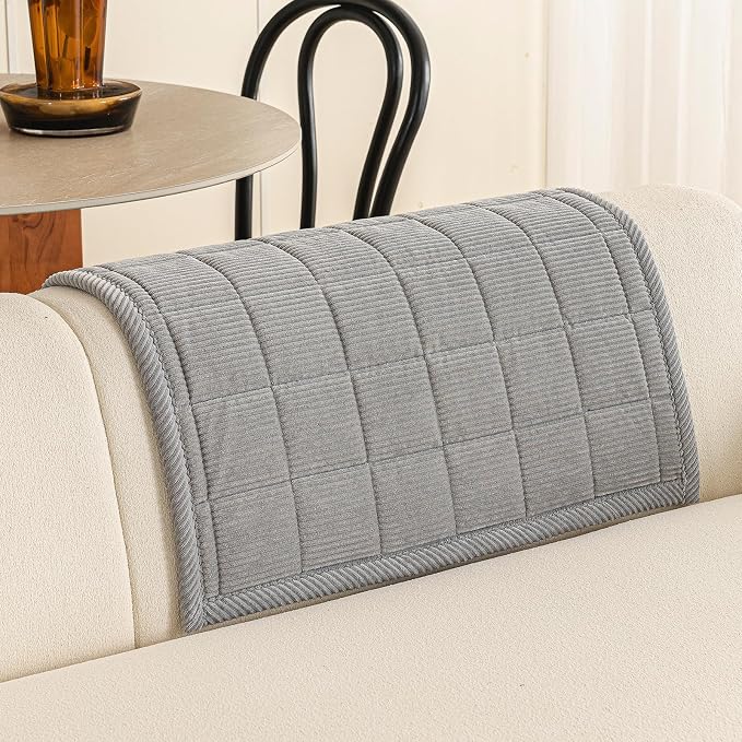 Velvet Couch Covers for Sectional Sofa Washable, Non-Slip L Shaped Sectional Couch Cover, Soft Pet Couch Covers for Sofas, Furniture Slipcovers for Single Sofa(1PC,35"x35",Light Grey)