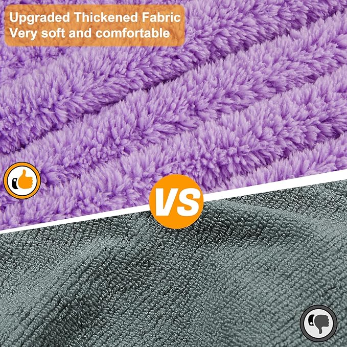 Bienbee Dog Bathrobe, Quick Drying Super Absorbent Pet Robes for Small Medium Large Dogs, Drying Coat for After Bath & Swim, Warm & Cozy Dogs Towels, Dog Puppy Bath Supplies, Light Purple XL