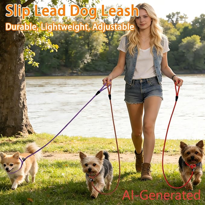 FOVRLZSE Nylon Dog Leash 5-Pack (Red/Black/Blue/Brown/Purple), 4.6FT Training Leash for Small to Medium Dogs, 10mm Braided Nylon with TPU Non-Slip Buckle, Daily Walking & Puppy Training