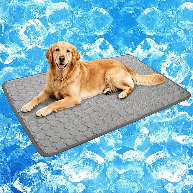 Dog Cooling Mat, Breathable Cooling Mat for Dogs(Q-Max>0.4) Washable Cold Crate Pad Cooling Dog Bed Mats, Non-Slip Dog Cooling Pad, Cats Cooling Mat for Kennels, Crates, Cars, Indoor & Outdoor