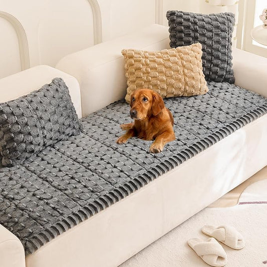 Mivnue Pet Couch Cover Dogs Washable Sofa Protector Non Slip Fuzzy Couch Pads Pet Friendly Dog Mat for Couches and Sofas