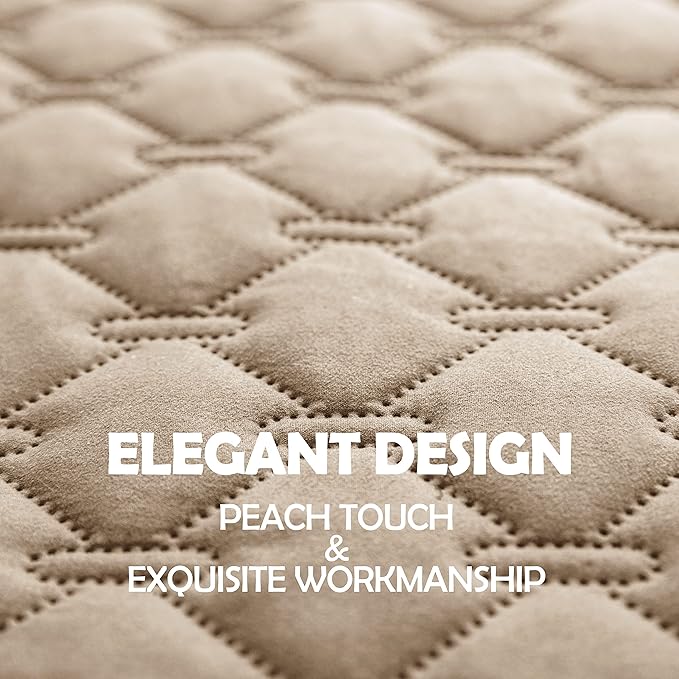 gogobunny 3X Stronger Waterproof Pet Blanket, Scratch Proof Furniture Protector for Dogs Cats, Reversible Cover 82x82 Inch, Dark Beige