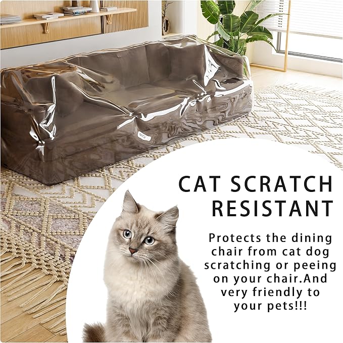 Imperius Clear Thick Heavy Duty Water Resistant Sofa/Couch Cover,Waterproof Plastic Shield Covers for Couch，Vinyl Sofa Cover to Prevent Scratching by Dogs and Cats