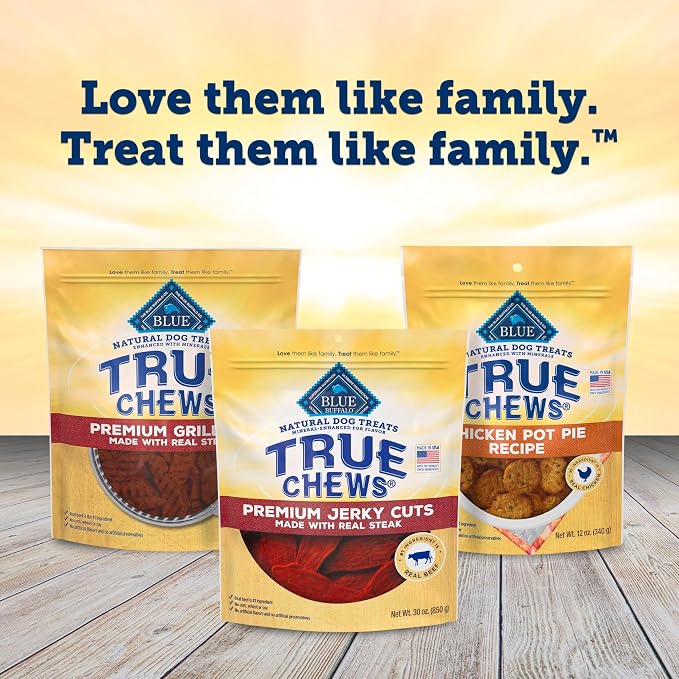 Blue Buffalo True Chews Premium Jerky Cuts Dog Treats, Made in The USA with Natural Ingredients, Beef, 30-oz Bag (Pack of 3)