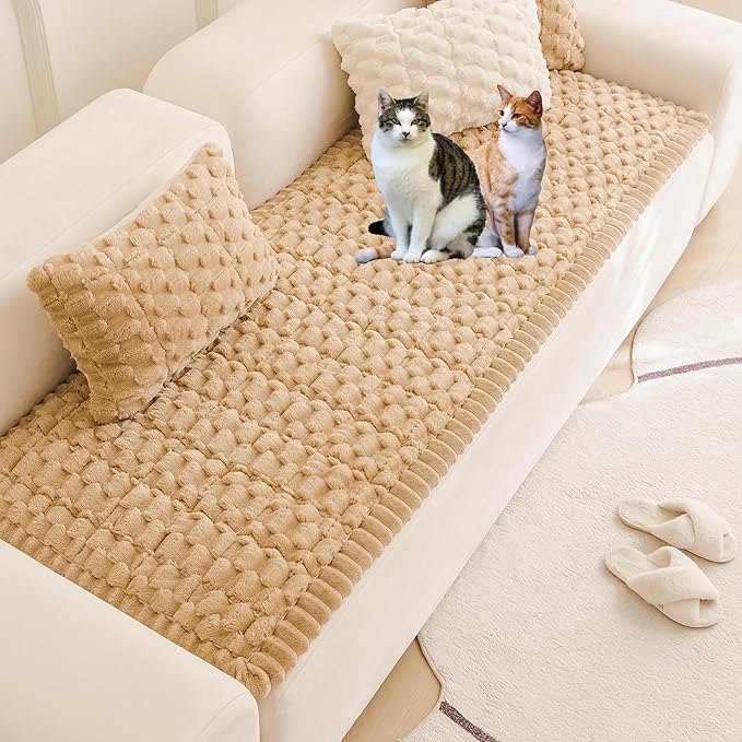 Mivnue Pet Couch Cover Dogs Washable Sofa Protector Non Slip Fuzzy Couch Pads Pet Friendly Dog Mat for Couches and Sofas