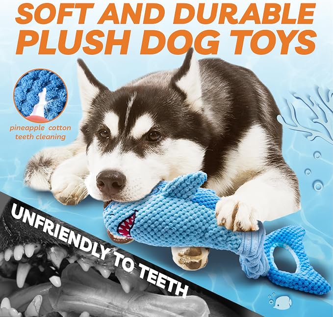 LEGEND SANDY Large Squeaky Dog Toys to Keep Them Busy, Interactive Plush Dog Toy,Crinkle Tug of War Dog Chew Toy for Small, Medium, and Large Dogs