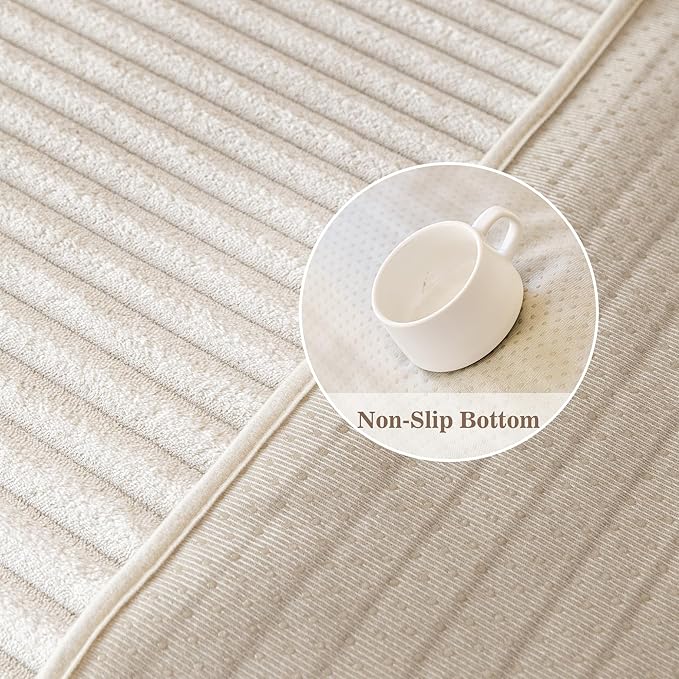 MYSKY HOME 100% Waterproof Couch Cover for Dogs Washable, Non Slip Couch Covers for 2 Cushion Sofa Pet Friendly, Thick Soft Sofa Covers Slipcovers Blanket Dog Bed Cover, Cream, 35"x82.7"