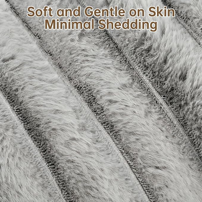Donut Dog and Cat Bed, Luxurious Comfortable Faux Rabbit Fur Pet Beds, Round Anti-Anxiety Calming Puppy Kitten Bed with Anti-Slip Bottom for Small Medium Dogs & Cats(36", Grey)