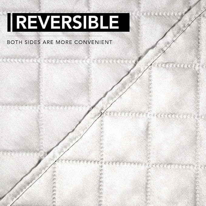 Easy-Going Oversized Recliner Cover Reversible Couch Cover Sofa Cover for Living Room Water Resistant Furniture Protector with Elastic Straps for Pets Dog (Oversized Recliner, White/White)