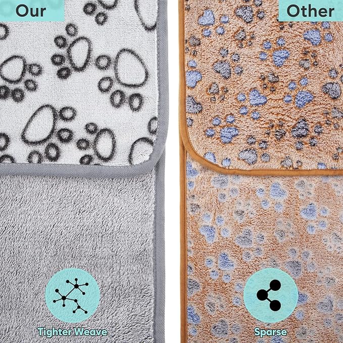 Stuffed 3pcs Premium Soft Dog Blankets for Small Dogs, Cat Blanket Calming Washable for Bed Couch Crate Protection Cover, Dog Puppy Kitten Essentials Christmas Dog Gifts, 24 * 32 inches, Grey