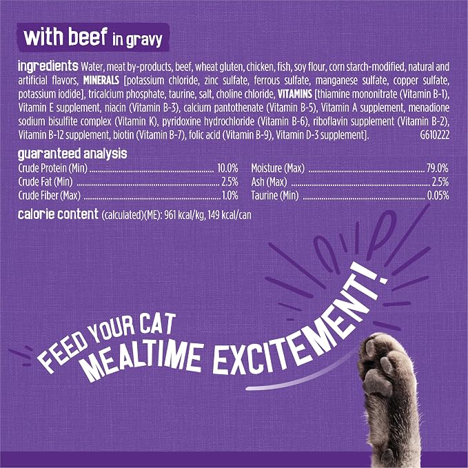 Friskies Purina Gravy Wet Cat Food Variety Pack, Meaty Bits - 5.5 oz. Cans (Pack of 48)