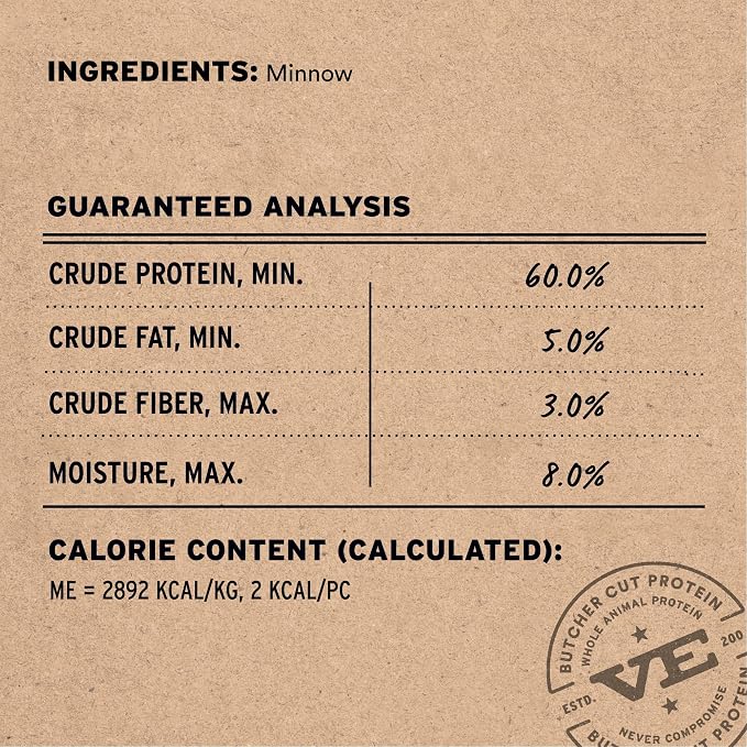 Vital Essentials Freeze Dried Minnows Dog Treats | Single Ingredient | Premium Quality | Grain Free Treats for Dogs, 1.5 oz Bag