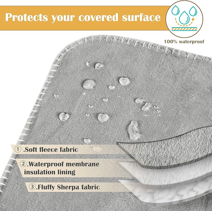 Kritter Planet Waterproof Small Dog Blanket, Soft Puppy Blanket,Washable Furniture Protector, Dog Blanket for Car,Reversible Sherpa Fleece Couch Cover for Small Pets