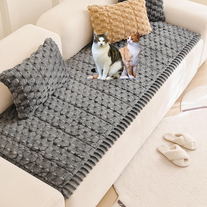Mivnue Pet Couch Cover Dogs Washable Sofa Protector Non Slip Fuzzy Couch Pads Pet Friendly Dog Mat for Couches and Sofas