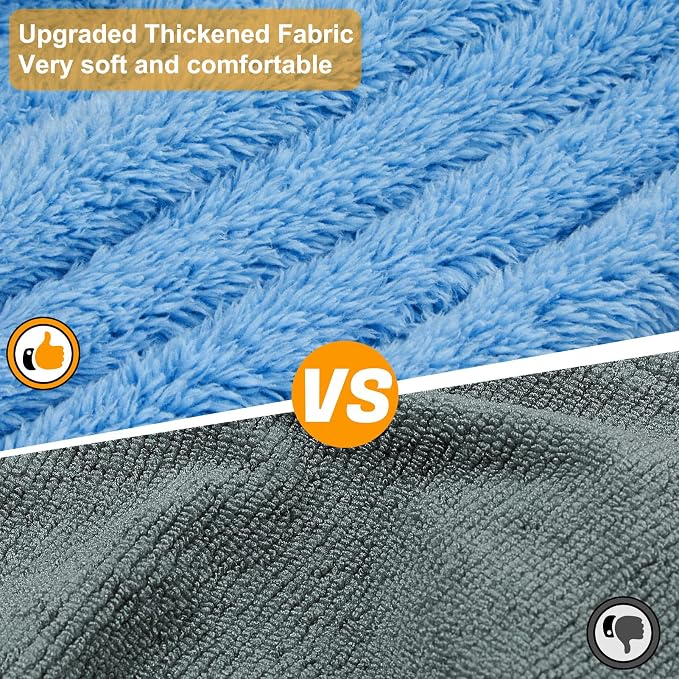 Bienbee Dog Bathrobe, Quick Drying Super Absorbent Pet Robes for Small Medium Large Dogs, Drying Coat for After Bath & Swim, Warm & Cozy Dogs Towels, Dog Puppy Bath Supplies,Light Blue M