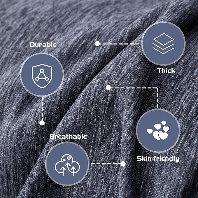 MEETSKY Couch Cover 91 Inch Large Couch Covers for 3 Cushion Couch with Tassel Edge, Modern Couch Cover for Dogs Washable Sofa Slipcover for Cats Universal Sofa Throw Cover, 71"x150", Navy