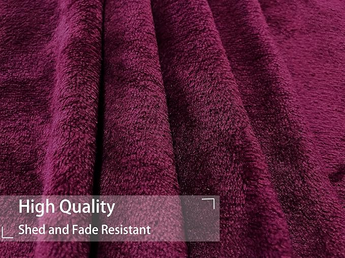iMaylex Soft Puppy Flannel Fleece Blanket for Pet Dog Cat, Plush Microfiber, Cozy and Lightweight, Wine Red, Pet, 19 x 27 inch (50 x 70 cm)
