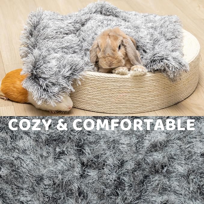 Guinea Pig Blankets 4 Pack, Warm Cozy Pet Cage Accessories for Guinea Pig Hedgehog Rabbit Hamster Chinchilla Ferret Small Animals, Fleece Cage Liners Bedding Mat Washable for Cold Weather