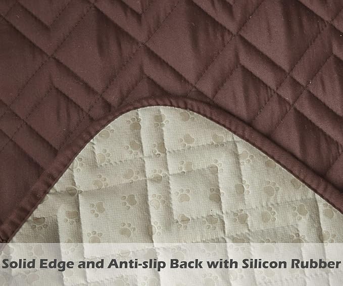 Ameritex Couch Sofa Slipcover 100% Waterproof Nonslip Quilted Furniture Protector Slipcover for Dogs, Children, Pets Sofa Slipcover Machine Washable (Chocolate, 78")