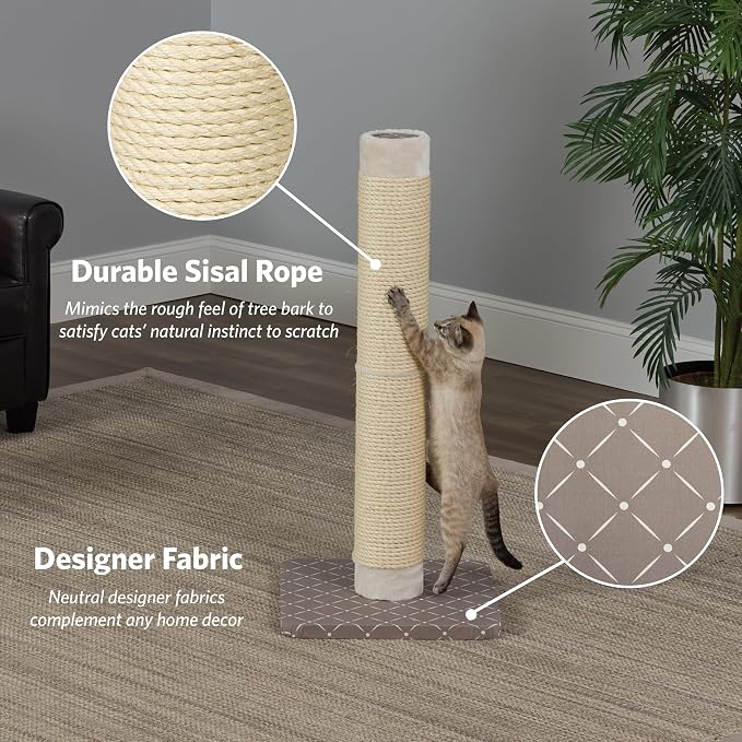 Midwest Homes for Pets, Forte Cat Scratching Post 41 inches Tall, Mushroom Diamond Model 135F-MRD