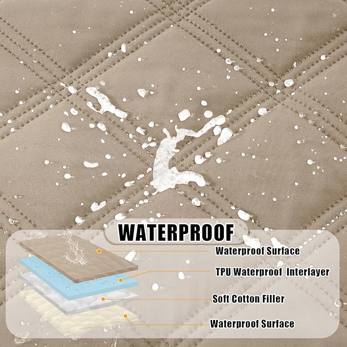 Smiry Waterproof Dog Bed Cover Blanket 82x120, Soft Reversible Pet Blanket, Washable Leakproof Cats Dogs Couch Cover for Sofa, Couch, Furniture, Taupe/Beige