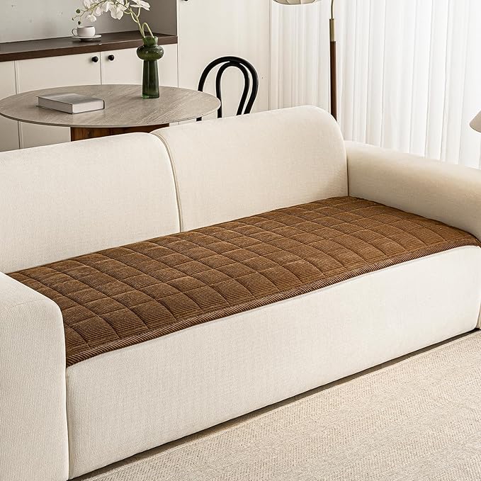 Couch Covers for Dogs Washable, Non Slip Couch Covers for Loveseat Sofa Pet Friendly, Soft Fuzzy Sofa Covers for Pet, Dog Couch Cover Furniture Protector(1PC,Dark Brown,27.6"x94.5")