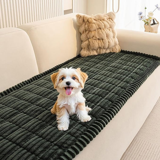 MEETSKY Green Pet Couch Covers for Sofa, Non Slip Dog Couch Cover Protector, Soft Washable Sofa Covers for 3 Cushion Couch, Dog Mat for Couches and Sofas, 27.6" x 70.9"
