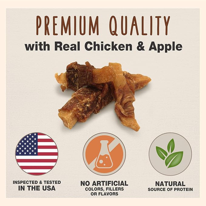 Cadet Gourmet Sweet Potato & Chicken Dog Treats Wraps - Healthy & Natural Chicken & Sweet Potato Dog Training Treats for Small & Large Breeds - Inspected & Tested in USA (14 oz.)