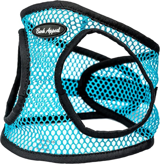 Bark Appeal Teal Netted Step-in Dog Harness for X-Large to 2X-Large Sized Pets – Updated Sizing, Remeasuring is Essential – Soft Netted Mesh – Anti-Choke with Adjustable Strap & Heavy Duty Clip – XXL