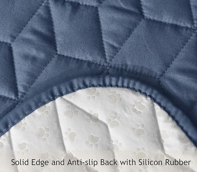 Ameritex Couch Sofa Slipcover 100% Waterproof Nonslip Quilted Furniture Protector Slipcover for Dogs, Children, Pets Sofa Slipcover Machine Washable (Blue, 68'')