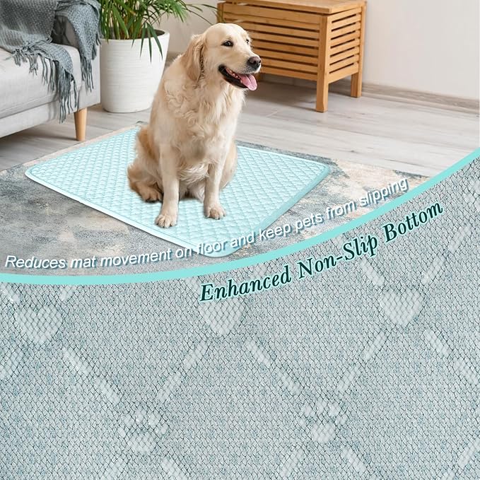 Upgraded Self-Cooling Dog Mat - Breathable Pet Cooling Pad for Dogs & Cats, Indoor & Outdoor Use, Washable Cooling Blanket for Comfort