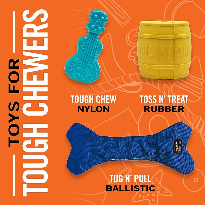 BULLYMAKE Brown Tough Chew Turkey Leg Toy for Dogs, Durable Nylon Dog Toys for Aggressive Chewers, Dental Stimulating, Tough Chew, Boredom Busting, Pet Supplies, Made in USA