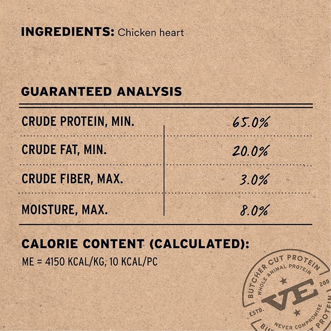 Vital Essentials Freeze Dried Raw Chicken Hearts Dog Treats | Single Ingredient | Premium Quality | Grain Free Treats for Dogs, 1.9 oz Bag