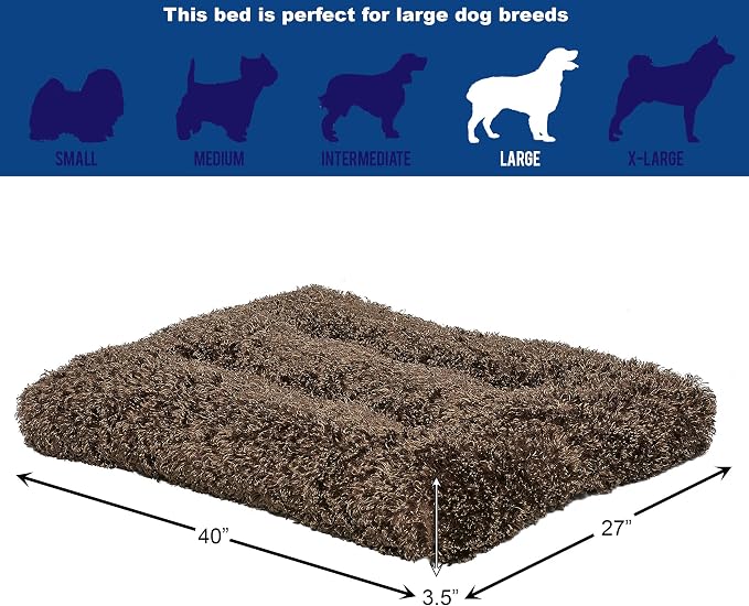 MidWest Homes for Pets Large QuietTime Deluxe Coco Chic Pet Bed, Ultra-Soft & Overstuffed, Machine Washable, Fits 42-inch Crate
