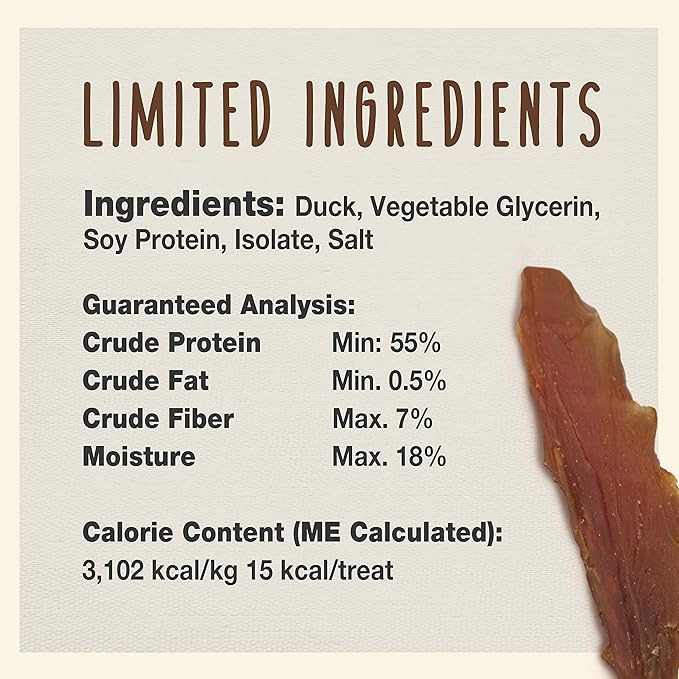 Cadet Gourmet Duck Jerky Dog Treats For Training - Healthy & Natural Dog Training Treats for Small & Large Breeds - Inspected & Tested in USA (14 oz.)