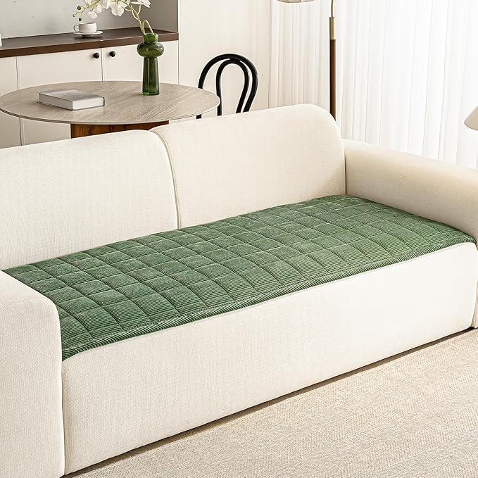 Couch Covers for Dogs Washable, 27.6"x82.7" Non Slip Couch Covers for Loveseat Sofa Pet Friendly, Soft Fuzzy Sofa Covers for Pet, Dog Couch Cover Furniture Protector(1PC,Green)