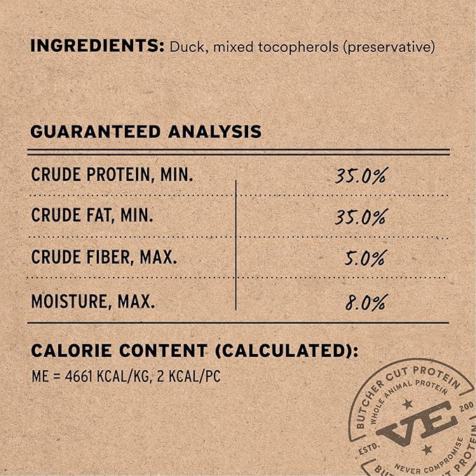Vital Essentials Freeze Dried Dog Treats | Duck Bites, Single Protein | Premium Quality | Grain Free Training Treats for Dogs, 2 oz Bag