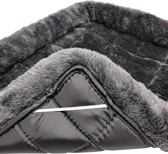 MidWest Homes for Pets QuietTime Dog Bed - Gray Faux Fur Bolster, Ultra-Soft and Machine Washable, Fits 24-Inch Crates and Carriers, for Small Breed Dogs