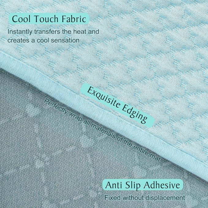 Upgraded Self-Cooling Dog Mat - Breathable Pet Cooling Pad for Dogs & Cats, Indoor & Outdoor Use, Washable Cooling Blanket for Comfort