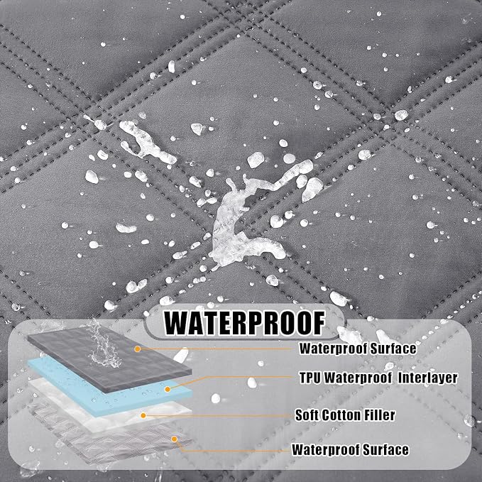 Smiry Waterproof Dog Bed Cover Blanket 82x102, Soft Reversible Pet Blanket, Washable Leakproof Cats Dogs Couch Cover for Sofa, Couch, Furniture, Grey/Light Grey