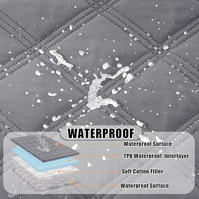 Smiry Waterproof Dog Bed Cover Blanket 30x95, Soft Reversible Pet Blanket, Washable Leakproof Cats Dogs Couch Cover for Sofa, Couch, Furniture, Lattice, Grey/Light Grey