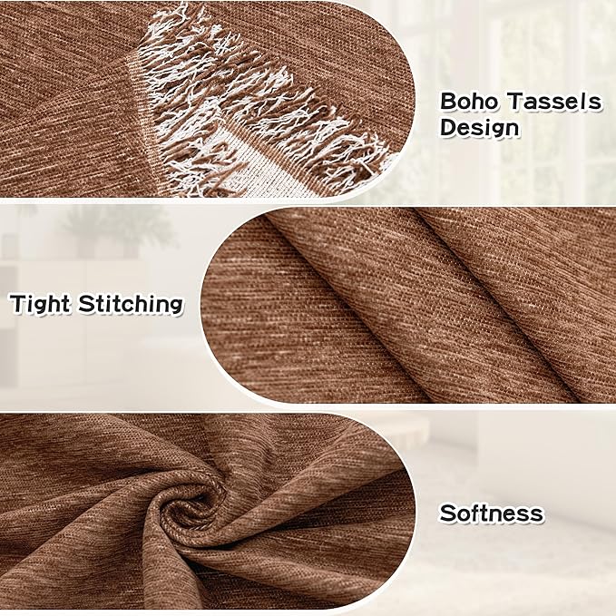 MYSKY HOME Sectional Slipcover Furniture Protector, Couch Cover for Sectional Sofa — 2 Pieces Sofa Cover for L Shape Sofa for Pet, Kid, Blanket for 2-3 Cushion Couch (71"x102"+71"x118", Camel)